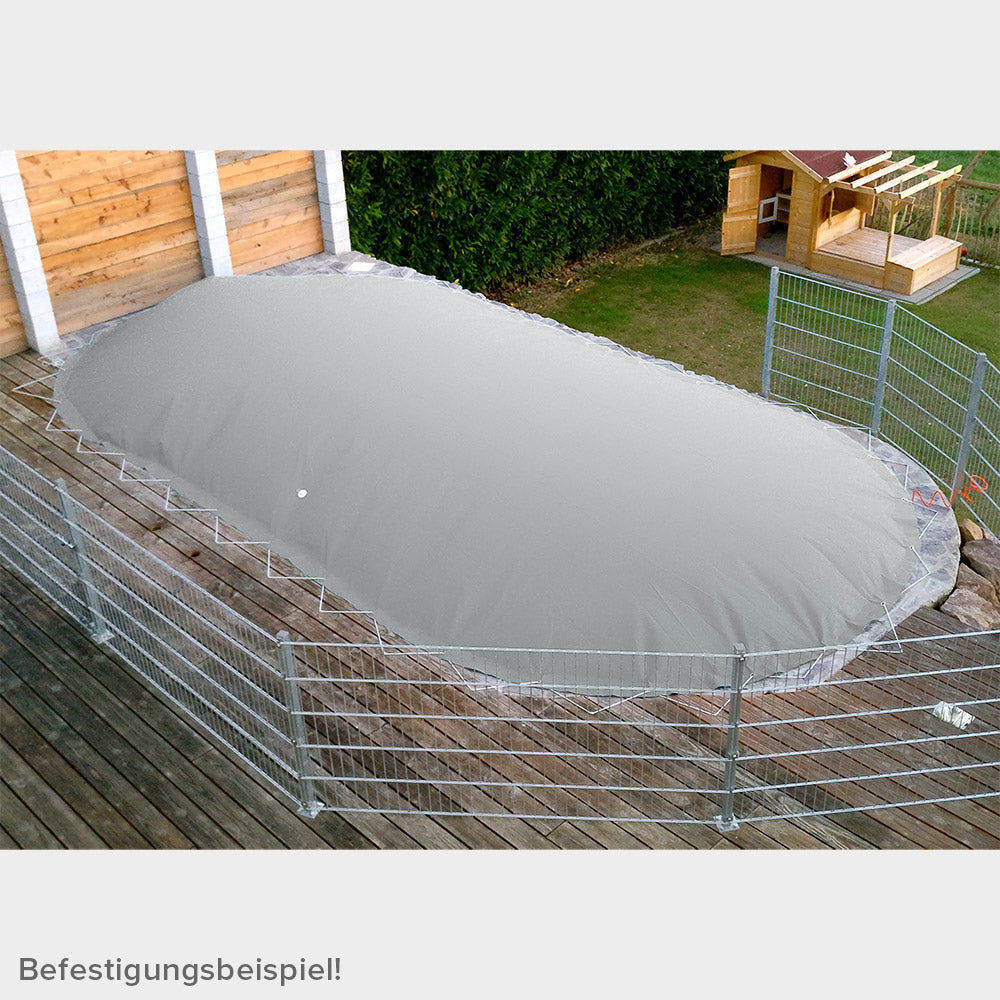 MTH Air Protect poolskydd oval/åttaformad, grå