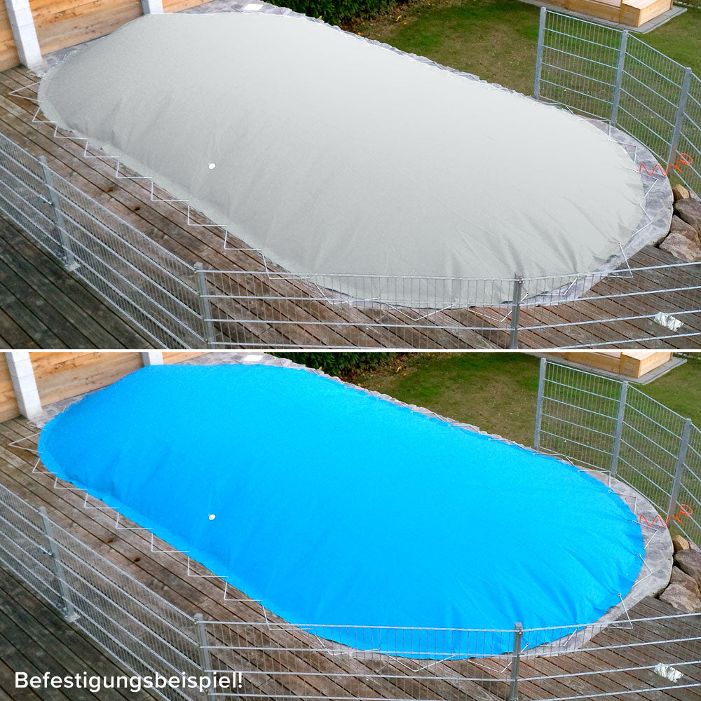 MTH Air Protect poolskydd oval/åttaformad, Bicolor blå/grå