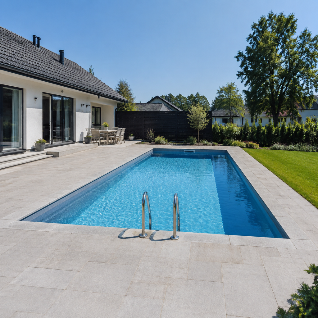 Poolpaket med rostfri stege
